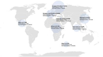 Carrier frequency and incidence of alpha-mannosidosis: population database-based study—focus on the East Asian and Korean population